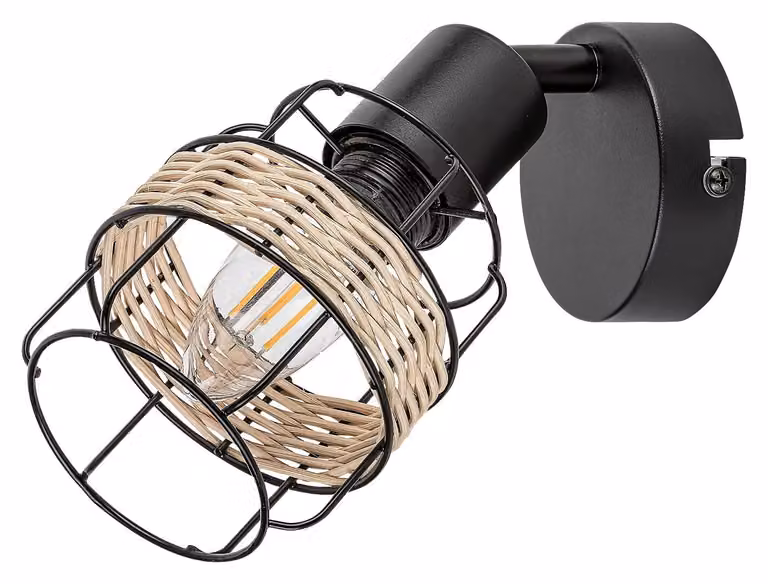 Rabalux 5281 Faretto da soffitto 1 luce Indiana, E14, nero, rotondo, stile industriale, ø95 mm