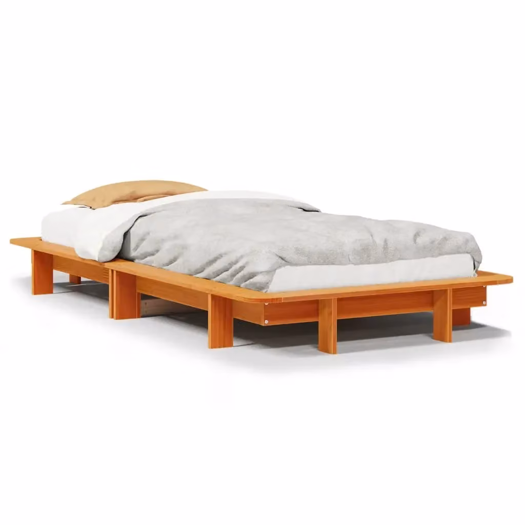Struttura Letto in Legno di Pino Design Mania, Colore Marrone Cera, L/P: 100 x 200 cm – 2