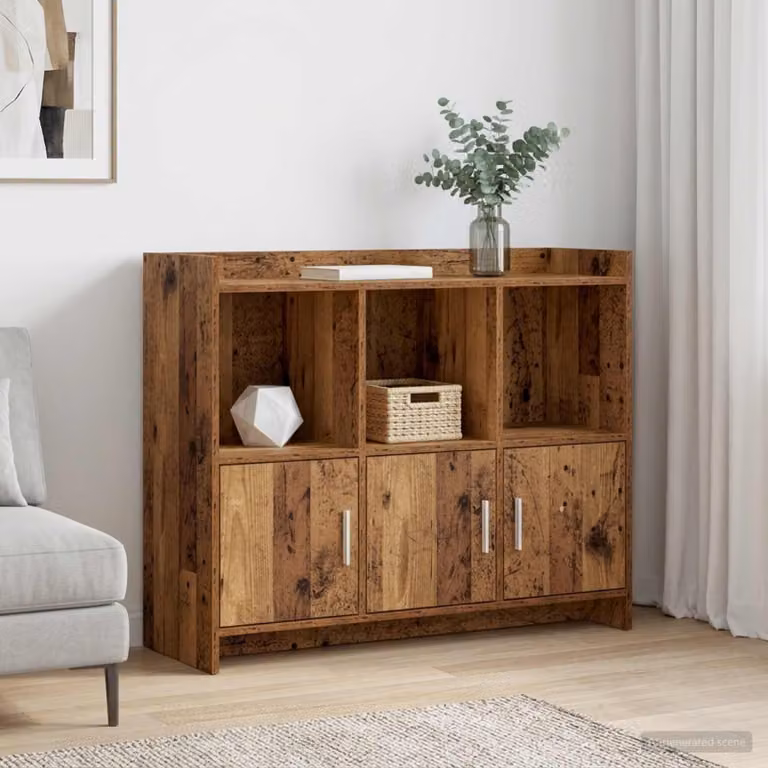Credenza vidaXL in legno antico marrone, L 98,5 x P 33 x H 80 cm