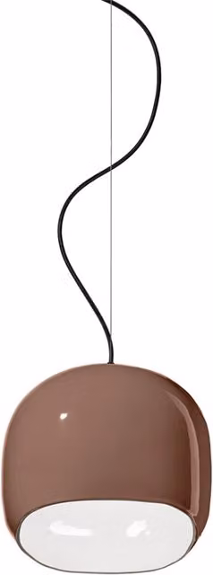 Lampada a sospensione Ferroluce Ayrton in ceramica marrone stile Art Déco con attacco E27