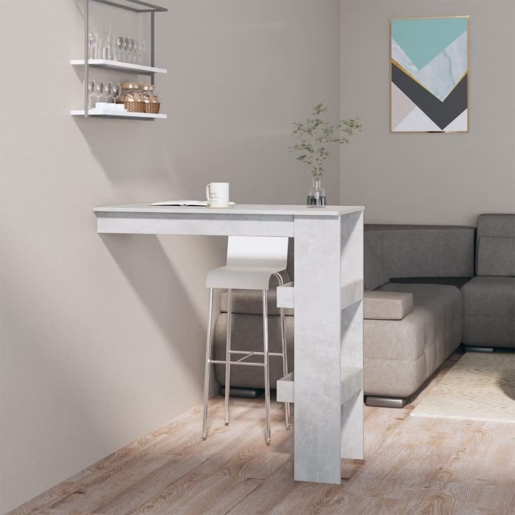 Maison Exclusive - Tavolo da bar a muro Grigio cemento 102x45x103,5 cm Materiale ligneo