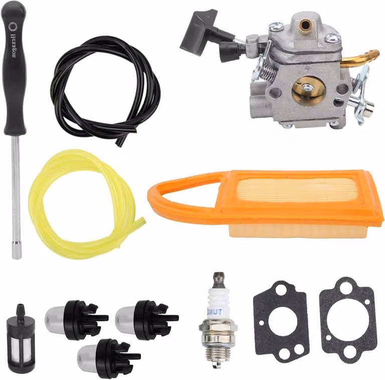 Kit Carburatore con filtro dell'aria e tubo dell'olio in alluminio per soffiatore a zaino adatto a Stihl BR500 BR550 BR600