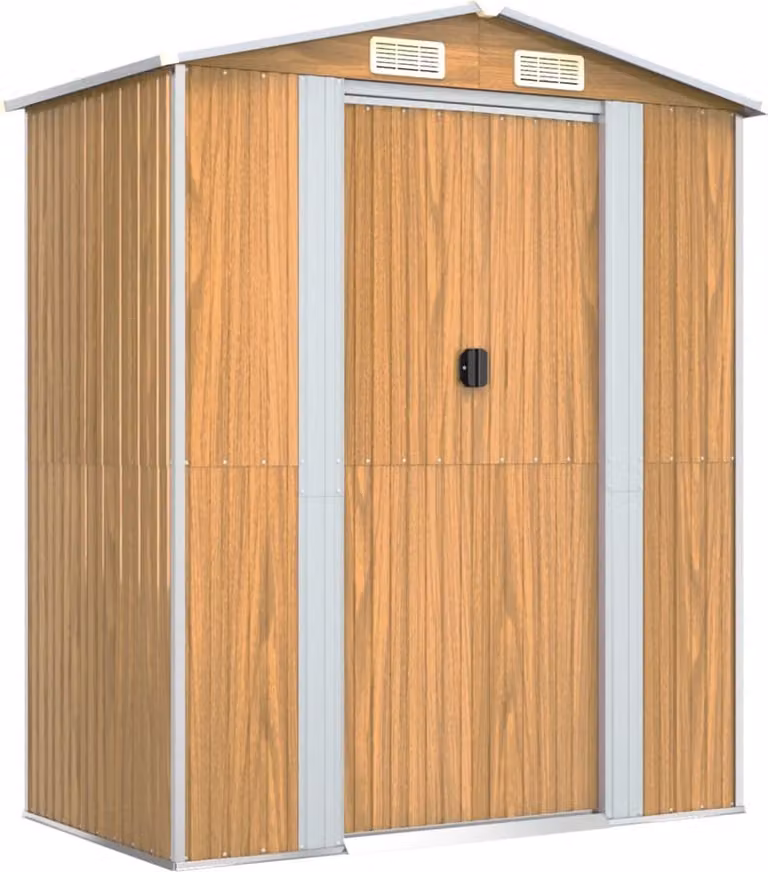 Capanno Giardino Marrone Chiaro 192x108x223 cm Acciaio Zincato