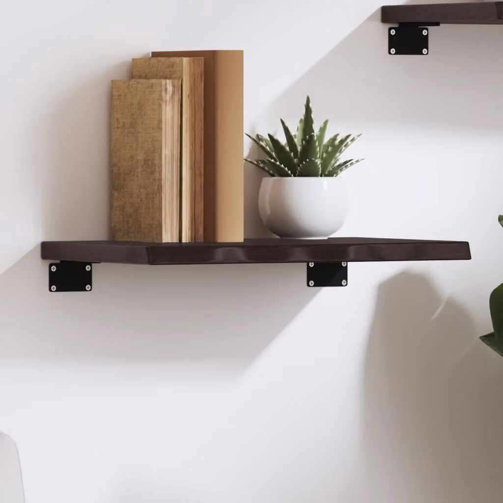 Ripiano da muro vidaXL in rovere massello marrone scuro L: 40 cm, P: 30 cm, H: 2 cm