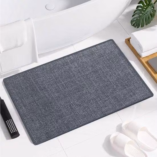 Tappetino da bagno di colore grigio scuro intenso, 60 x 40 cm, assorbente, ideale per doccia e cucina