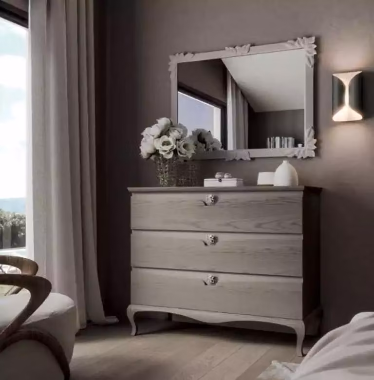 Kommode Spiegel Schrank Luxus Kommoden Regal Konsole Möbel Set 2tlg.