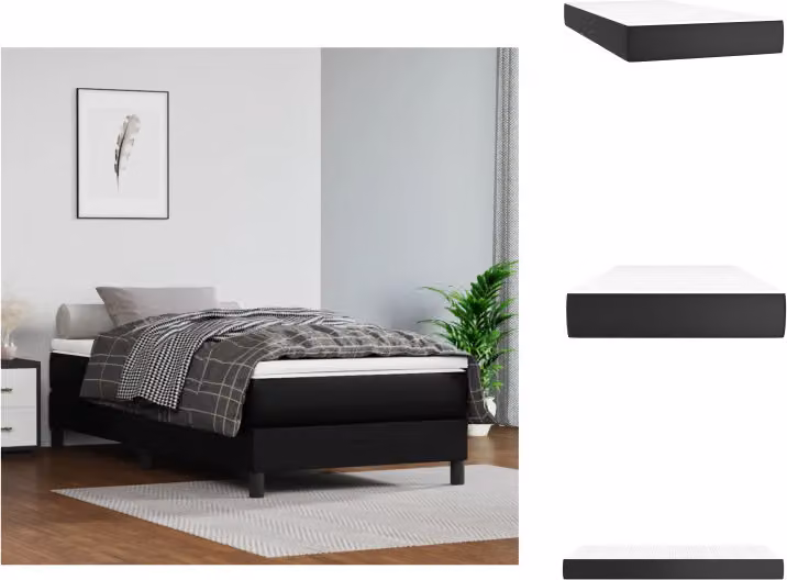 vidaXL Materasso a molle insacchettate nero 80x200x20 cm in Pelle finta - Materassi
