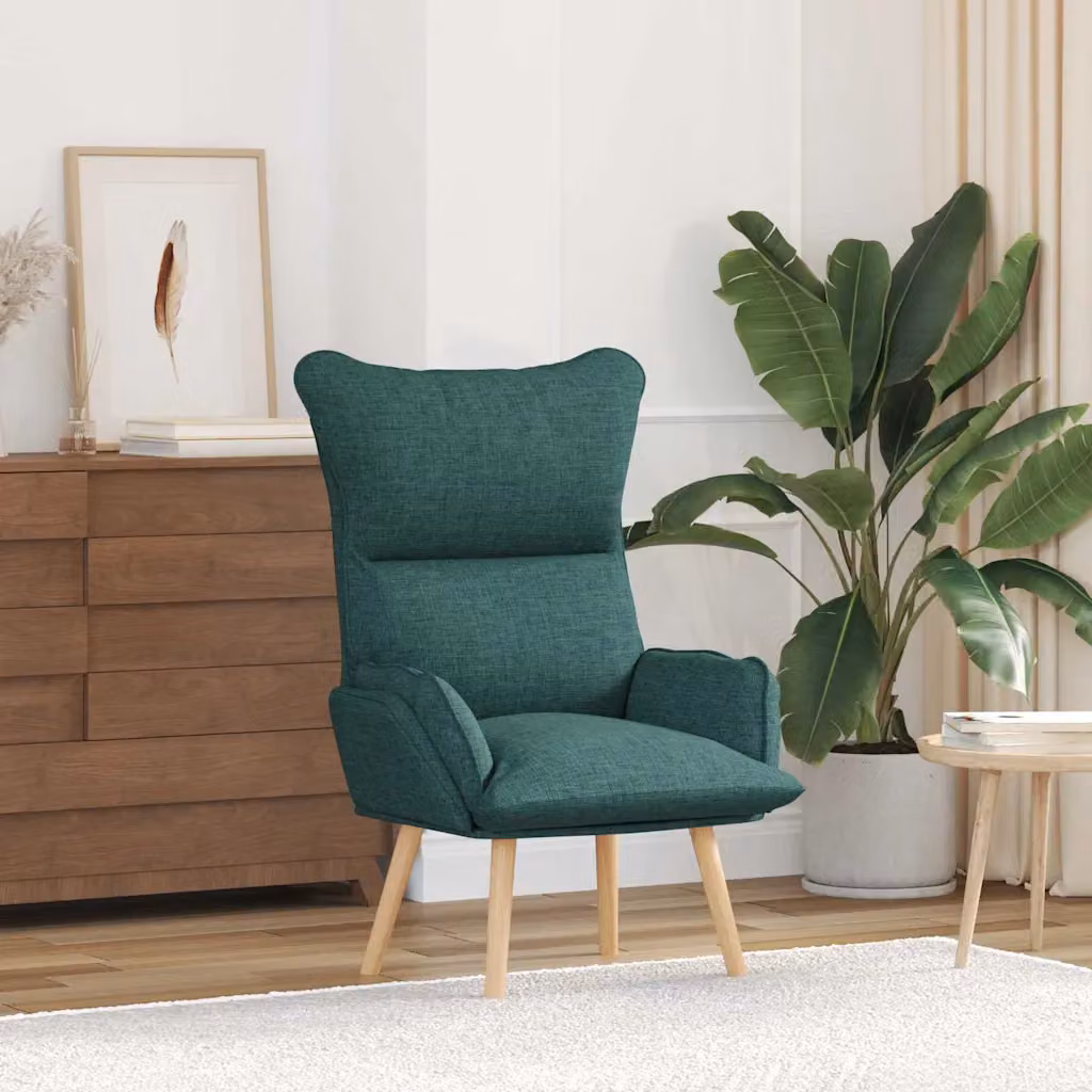 Poltrona lounge moderna vidaXL in tessuto verde con braccioli, L: 69 cm, P: 74 cm, H: 93 cm