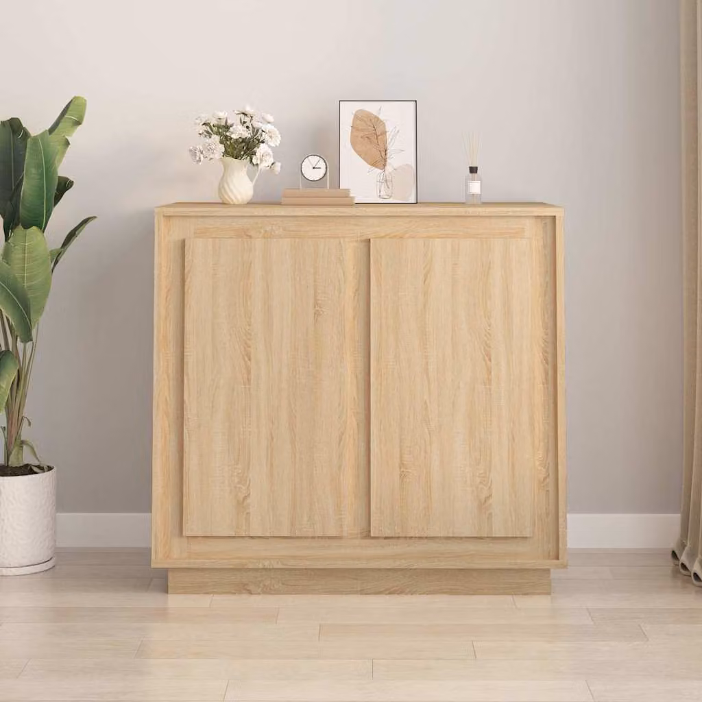 Credenza vidaXL in Rovere Sonoma e Legno Multistrato, L 80 cm x P 34 cm x H 75 cm
