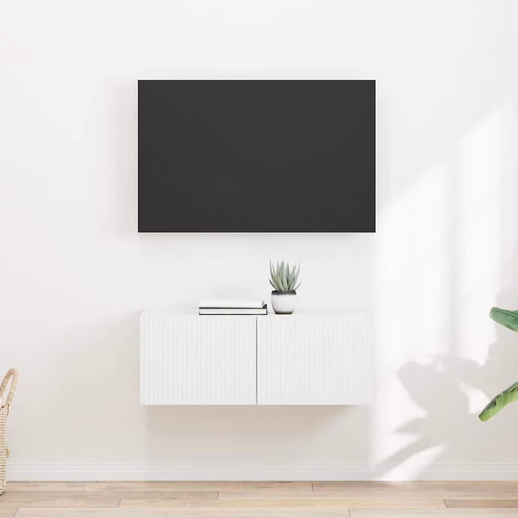 Set di 2 mobili TV da parete vidaXL in legno MDF bianco moderno