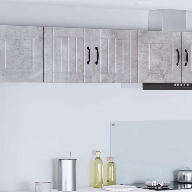 Set di 2 armadietti a muro LUCCA vidaXL, design moderno per cucina, colore grigio cemento, L/P/H: 40 x 40 x 40 cm