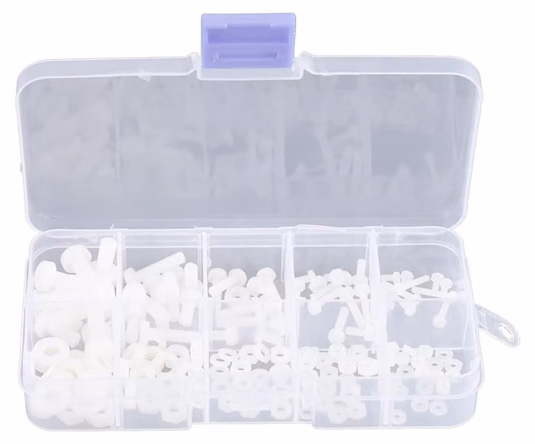 Set di viti, dadi e rondelle in nylon - 150 pezzi - Durevole e versatile - M2 M2.5 M3 M4 M5 - Set di fissaggio - Pratico per lavori
