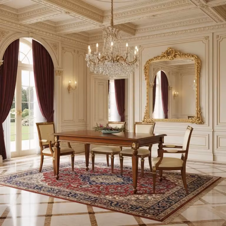 Tavolo fisso classico in legno con finitura oro e marrone Mobili 2G L/P/H: 140 x 90 x 79 cm