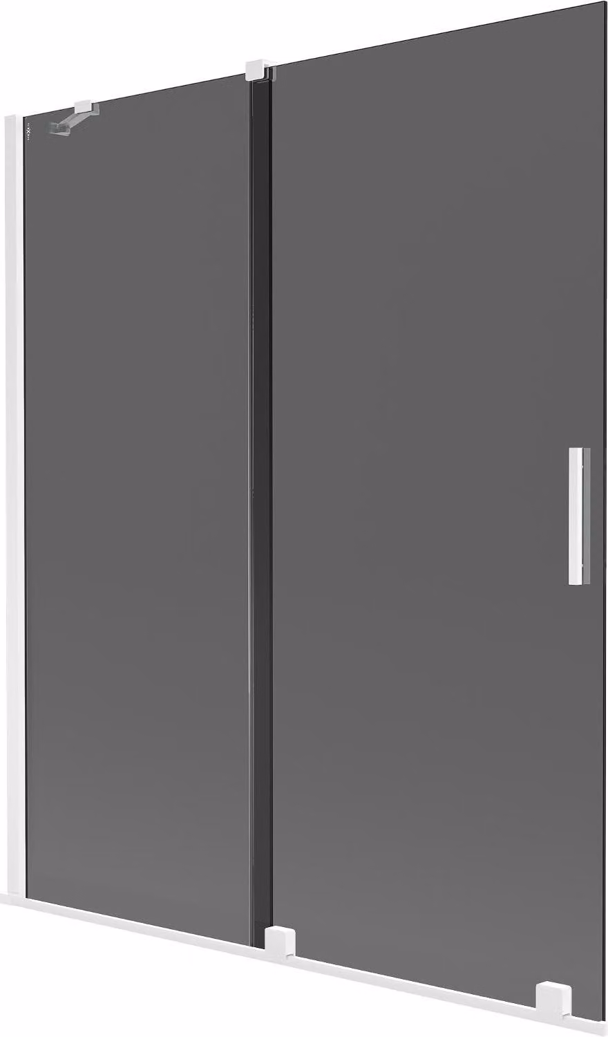 Mexen Velar paravento da vasca 2 ante scorrevoli 140 x 150 cm, grafite, bianco - 896-140-000-41-20