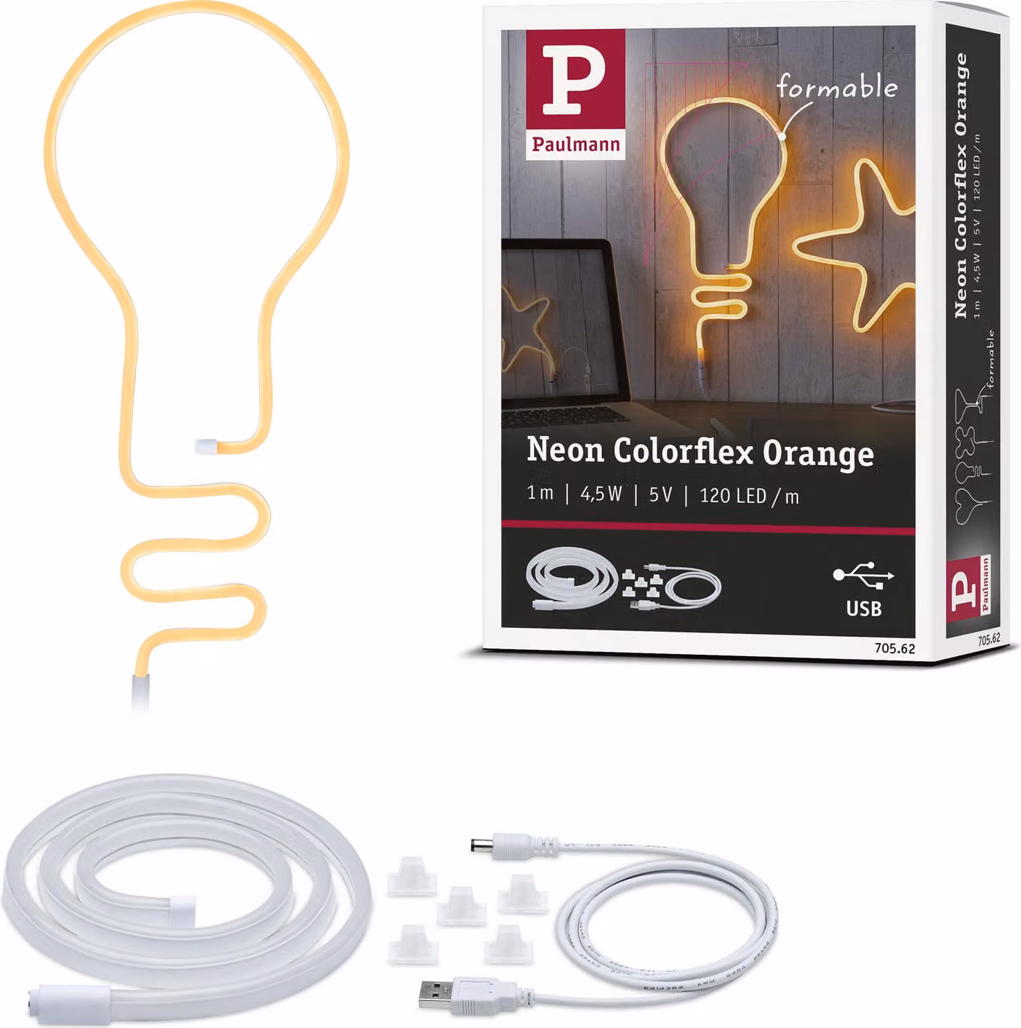 Paulmann Striscia LED Neon Colorflex USB, arancione