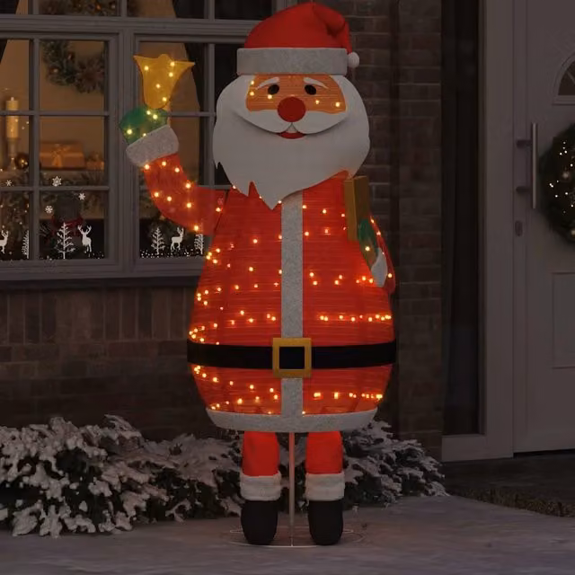Decorazione di Natale Babbo Natale con LED vidaXL, Bianco e Rosso, L 100 x H 180 cm – 1