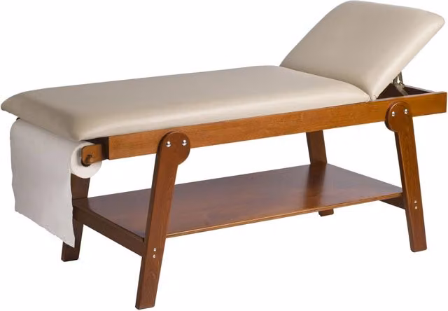 Lettino da massaggio fisso per fisioterapia a 2 sezioni GIORDANOSHOP colore beige L 190 cm x P 70 cm x H 75 cm – 1