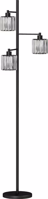 HOMCOM Lampada da Terra 40W, 3 Lampadine LED E27, Telecomando Magnetico, Dimmerabile, 3 Temperature di Colore, Nero   Aosom Italy