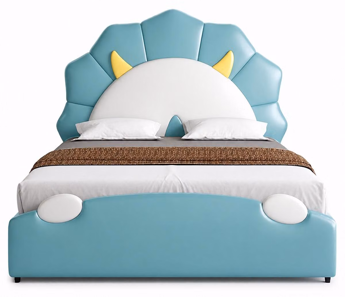 Letto per bambini color turchese, letto per adolescenti, grande letto in pelle, alta qualità