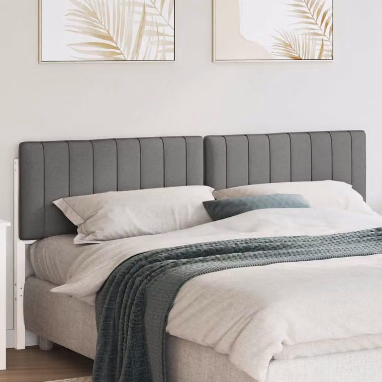 Testiera imbottita vidaXL in legno di pino Bianco e Grigio per camera da letto
