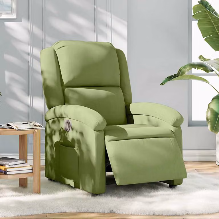 vidaXL Poltrona Reclinabile Elettrica in Velluto Verde con Braccioli e Funzione Auto-Return