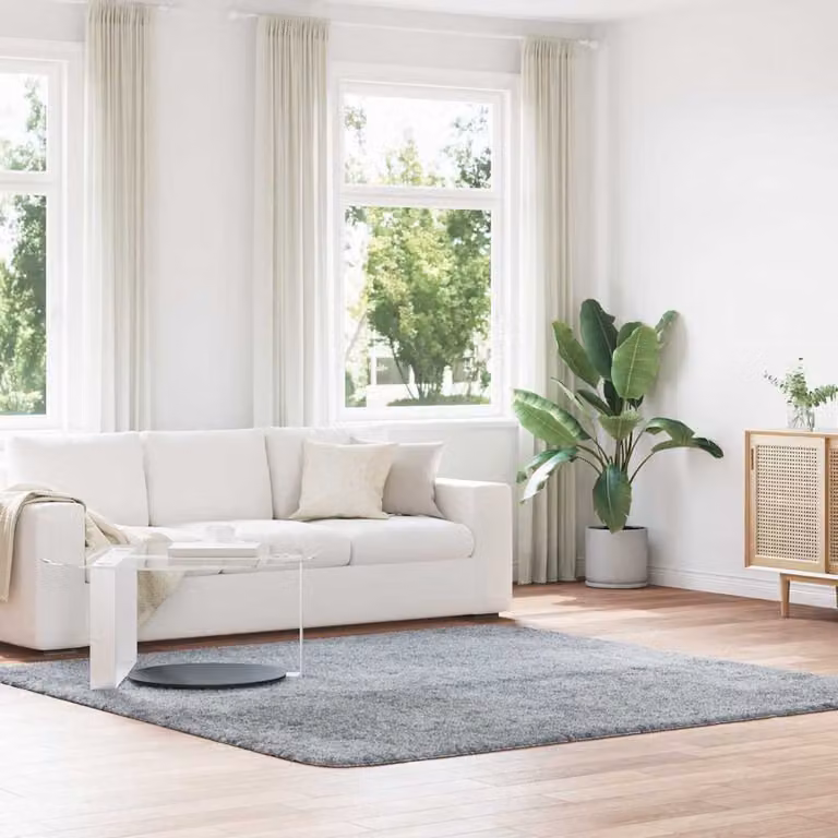 Tappeto Shaggy a Pelo Lungo vidaXL NAVARRA Grigio Chiaro L/P: 240 x 240 cm