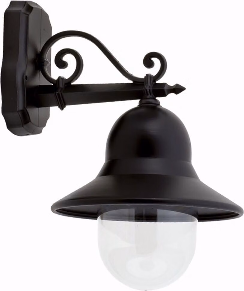 Lampada da esterno nera "Torion" IP44 alluminio rustico E27 applique lanterna giardino casa cortile