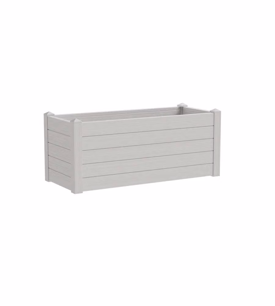 Vaso Teraplast Trama 002 Bianco, Rettangolare, H 100 x L 42 x P 40 cm