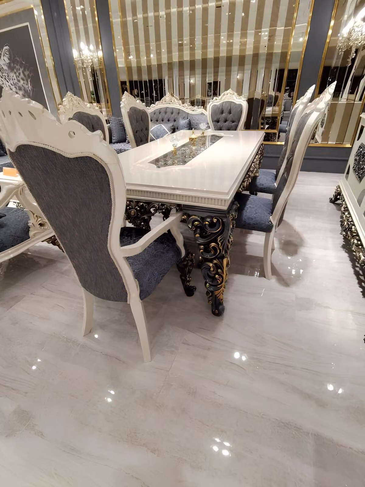 Elegantes Esszimmer Esstisch Luxuriöses Tisch Glamouröses Esstisch