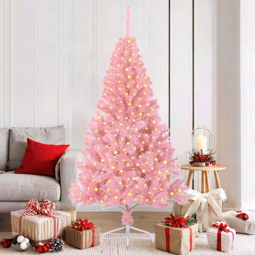Maison Exclusive - Albero di Natale artificiale preilluminato Rosa 180 cm PVC