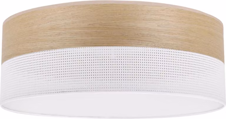 Lampada da soffitto Wood Plexi bianco 40cm E27 legno di quercia color oro