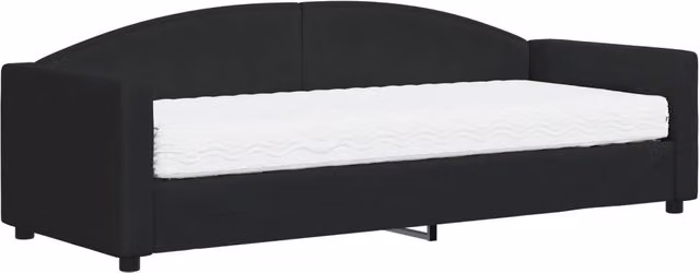 Divano letto | Sof¨¤ letto | Letto singolo con Materasso Nero 80x200 cm in Tessuto