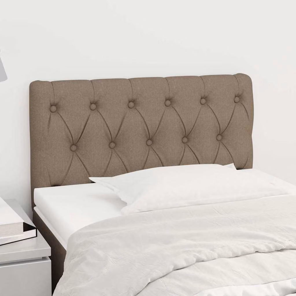Testiera per letto vidaXL in tessuto beige con struttura in legno, L: 80 cm, P: 7 cm, H: 78-88 cm