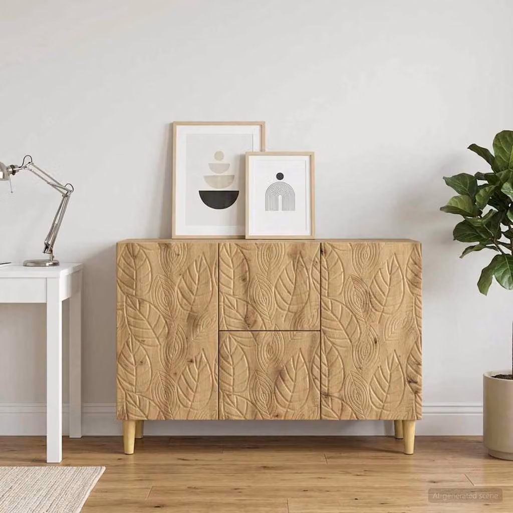 Credenza moderna in rovere vidaXL, colore marrone, L 89 x P 34,5 x H 60 cm