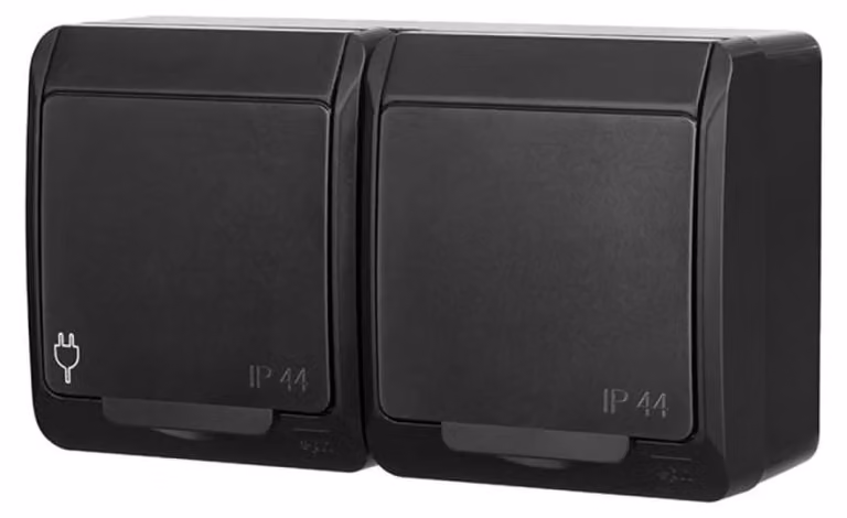Hermes Dvivietis kištukinis lizdas ELEKTRO-PLAST HERMES, IP44