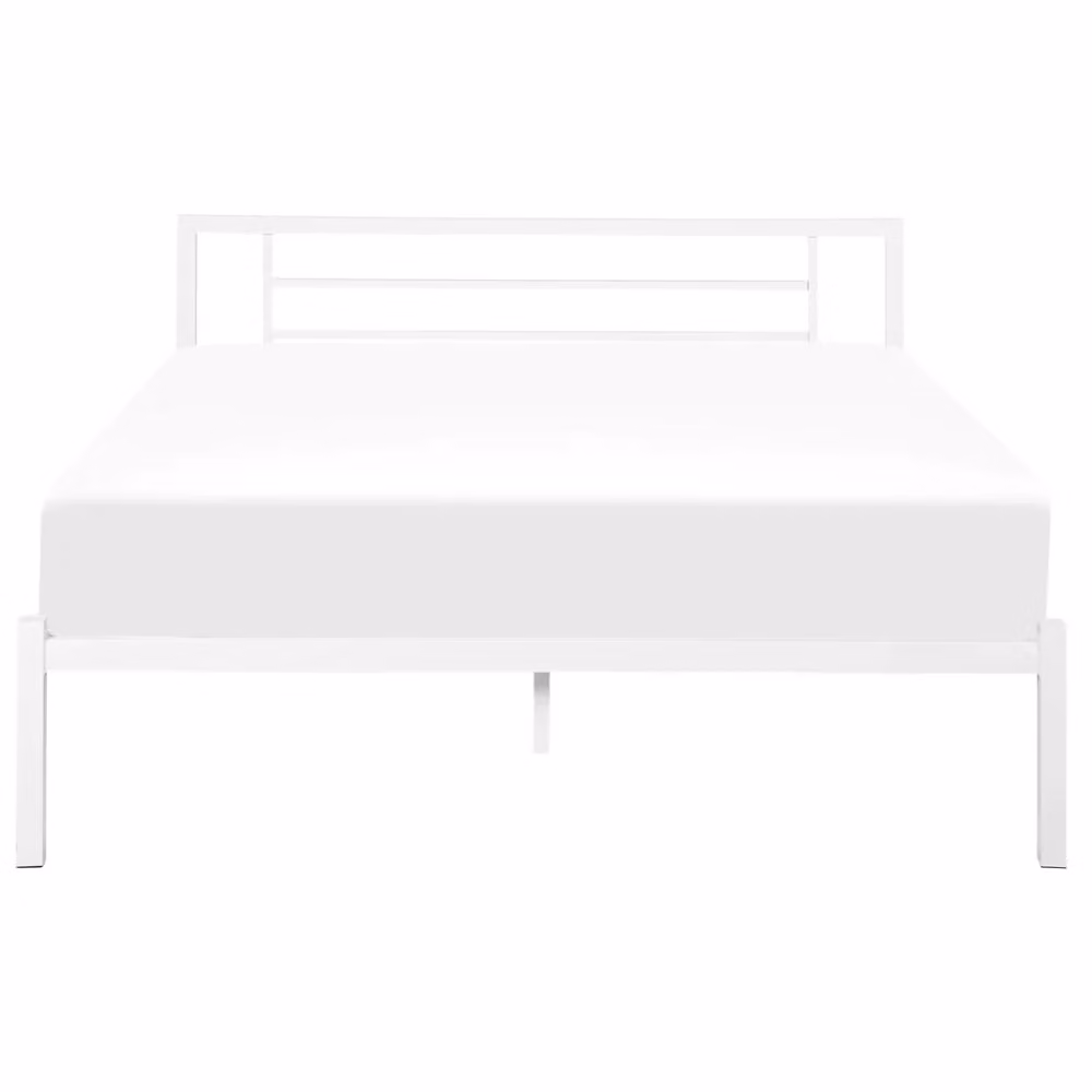 Letto Beliani in metallo nero con rete a doghe in legno massello stile industriale minimalista L: 140 cm, P: 200 cm, H: 86 cm – 2