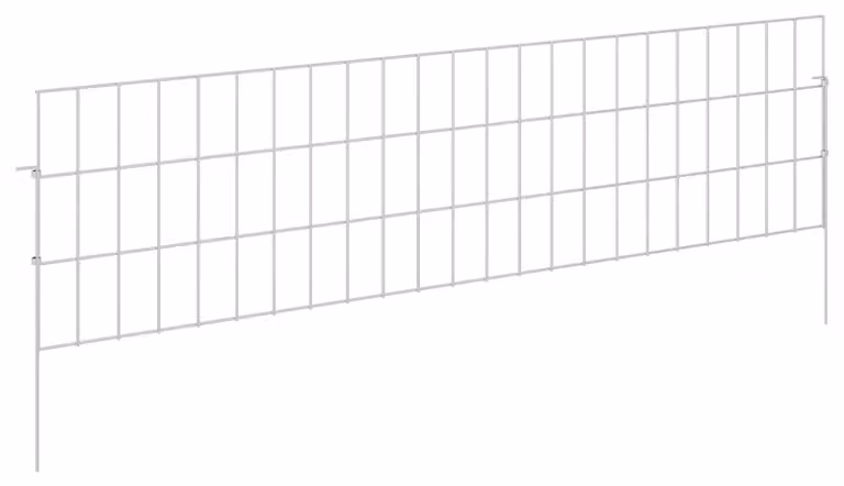 Recinzione da giardino con pali, 12 pezzi, 115 x 30 cm, acciaio zincato