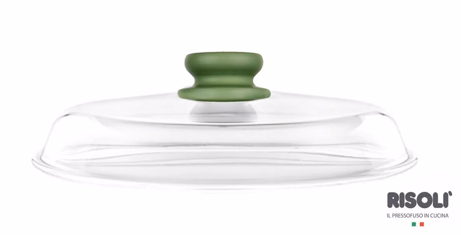 Coperchio Dr Green vetro borosilicato con pomolo in bakelite, diam.28cm