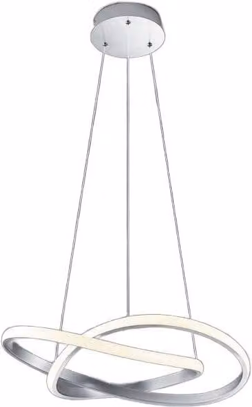 Lampada a sospensione LED RL Course Trio Leuchten argento e bianca Ø60 cm 27W