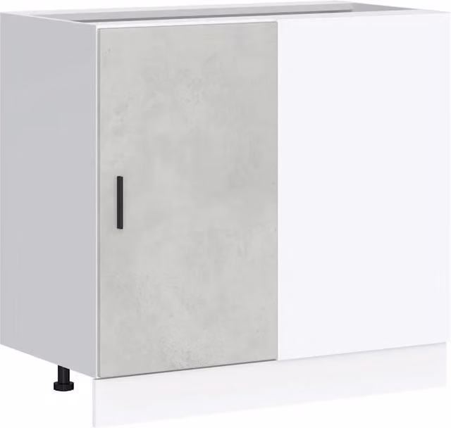 Mobile base lavello da cucina Lyon Grigio Cemento in legno multistrato e composito con ante a battente