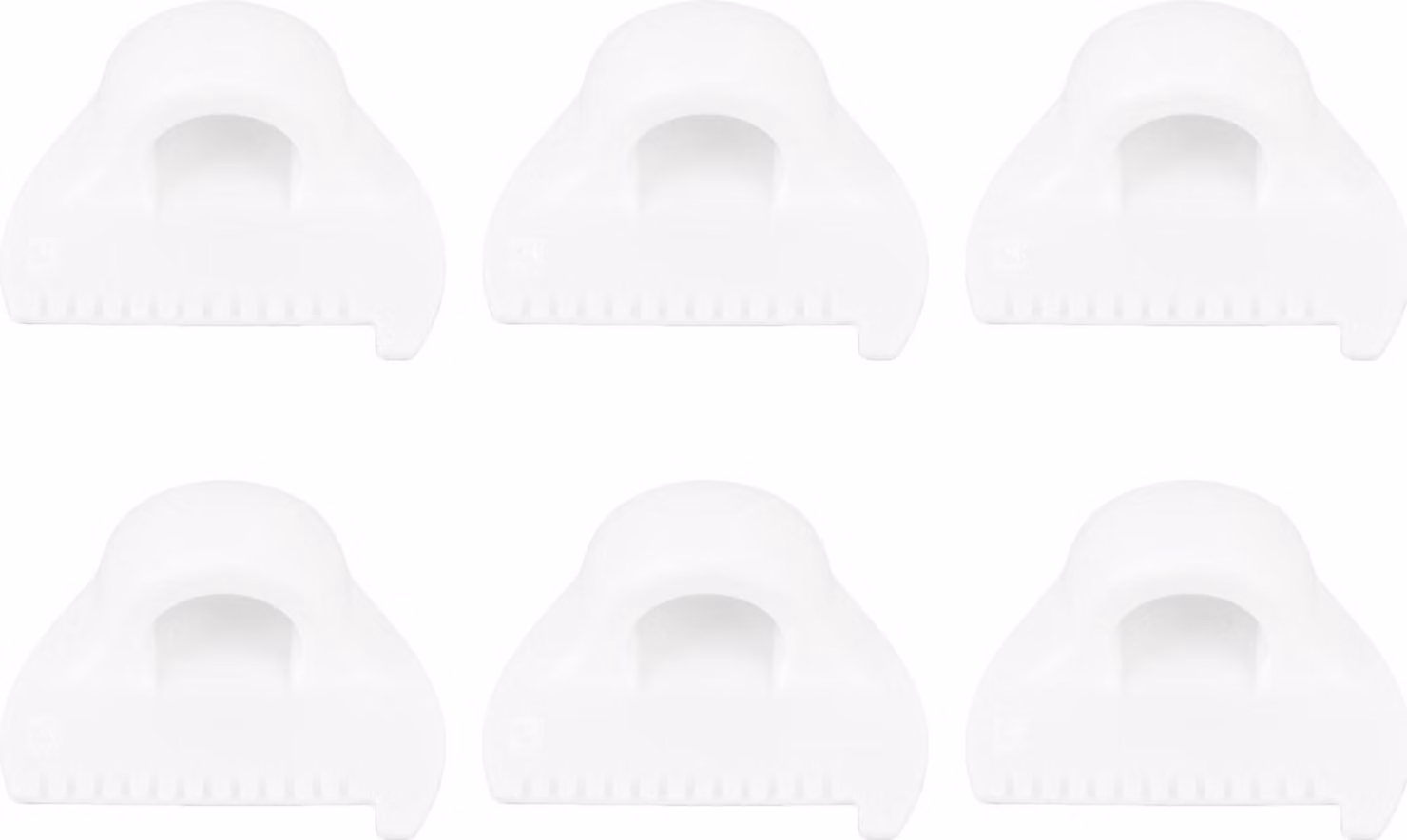 6pcs 3mm sagome punto cucito dito righello pollice guida strumento di misura per punto quilting -Lockranding Bianco