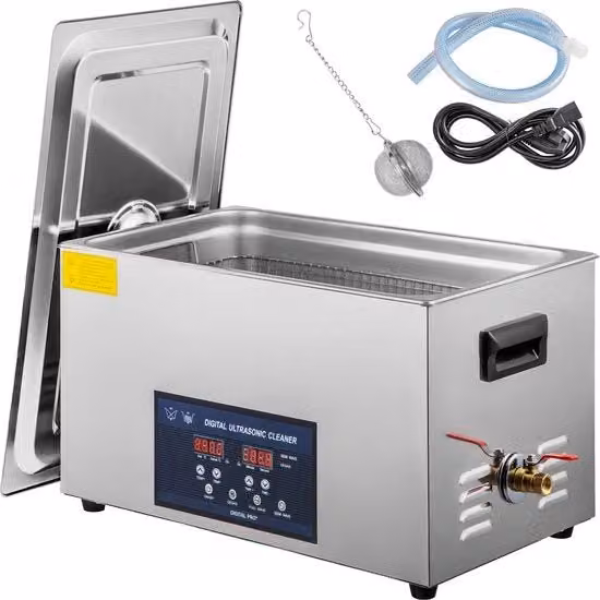 Pulitore Ultrasonico Digitale VEVOR da 30L in Acciaio Inox con Riscaldamento, 28/40KHz, Colore Argento
