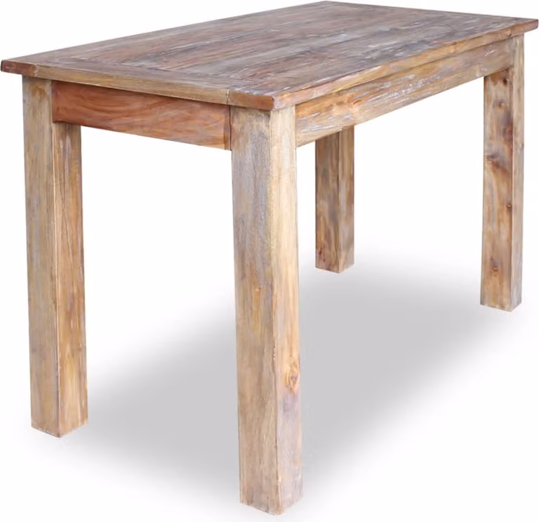 vidaXL Tavolo da pranzo in legno massiccio riciclato 120 x 60 x 77 cm