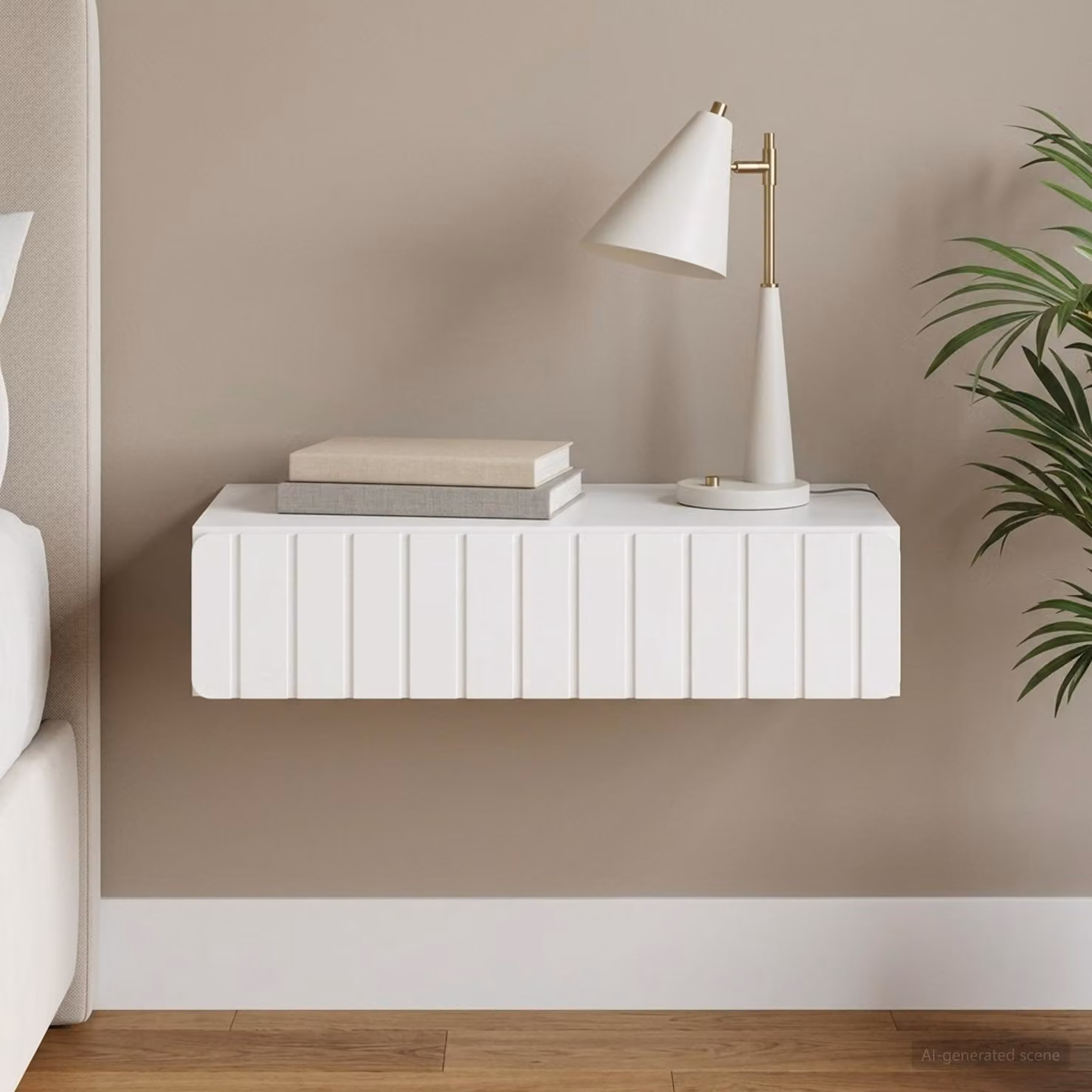 vidaXL Tavolino da parete laterale moderno bianco L 87,5 cm x P 34,5 cm x H 17 cm