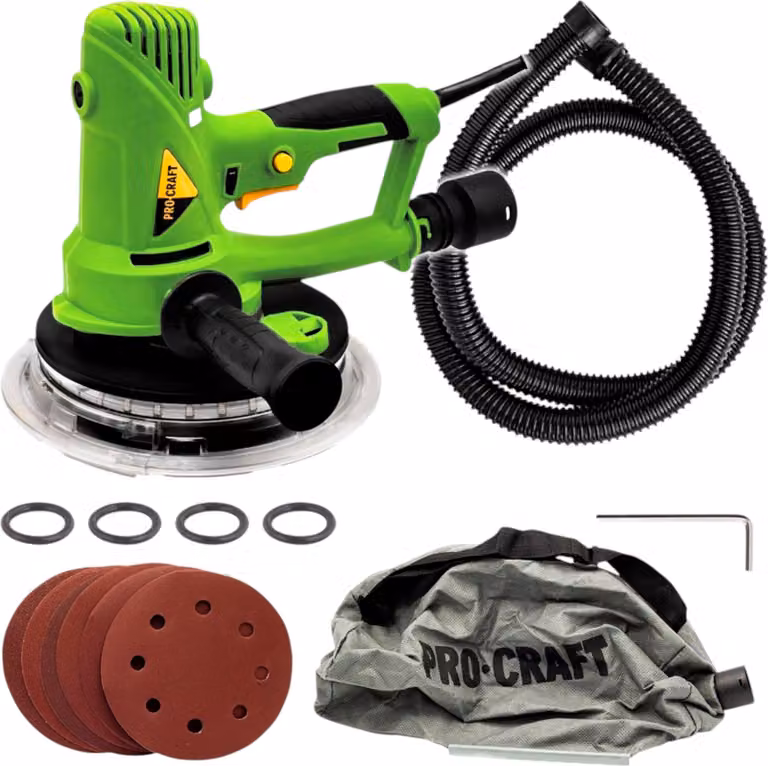 Procraft EX950EL Levigatrice per cartongesso 710 Watt 180 mm + accessori