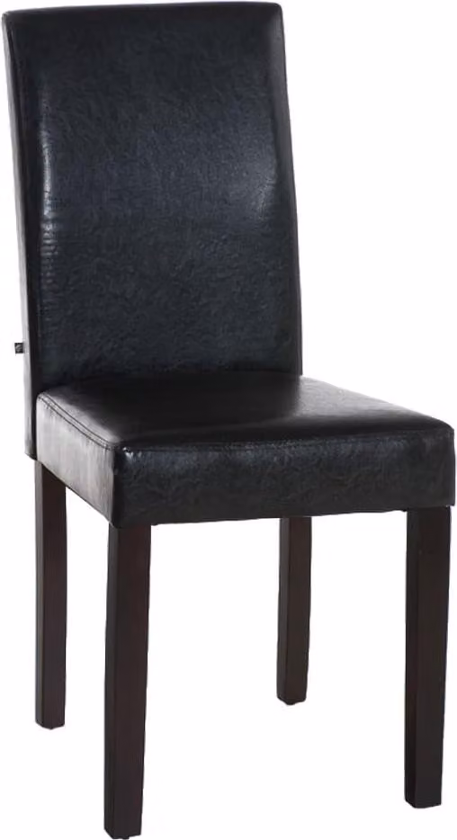 Sedia da pranzo in Pelle finta - sedia da pranzo - comodo schienale alto, design di facile manutenzione | colore: marrone | colore base: marrone scuro