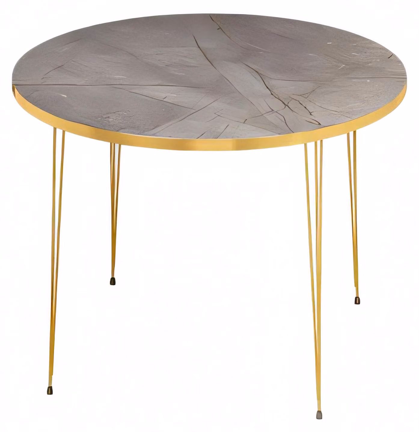 Moderner grauer Couchtisch aus Holz und Edelstahl