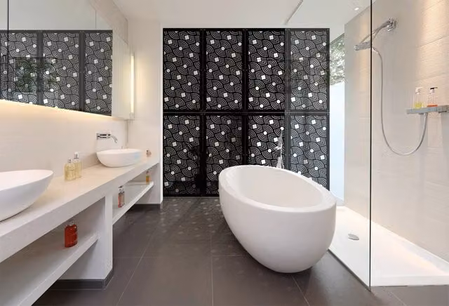 AIM - Pannello in PVC traforato - Parasole Misura: 98x198 cm, Colore: nero