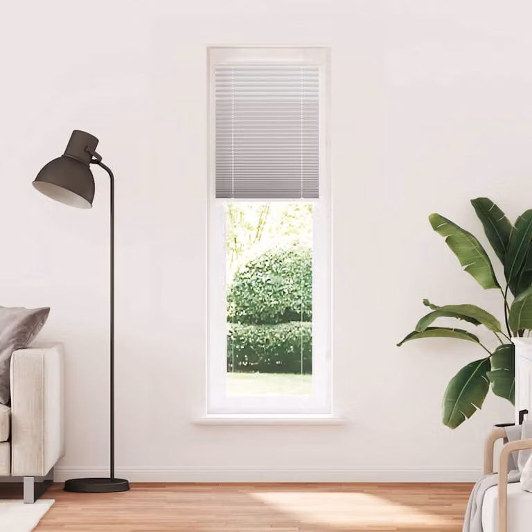 vidaXL Tenda Plissettata Grigio Chiaro 60x200 cm Larghezza Tessuto
