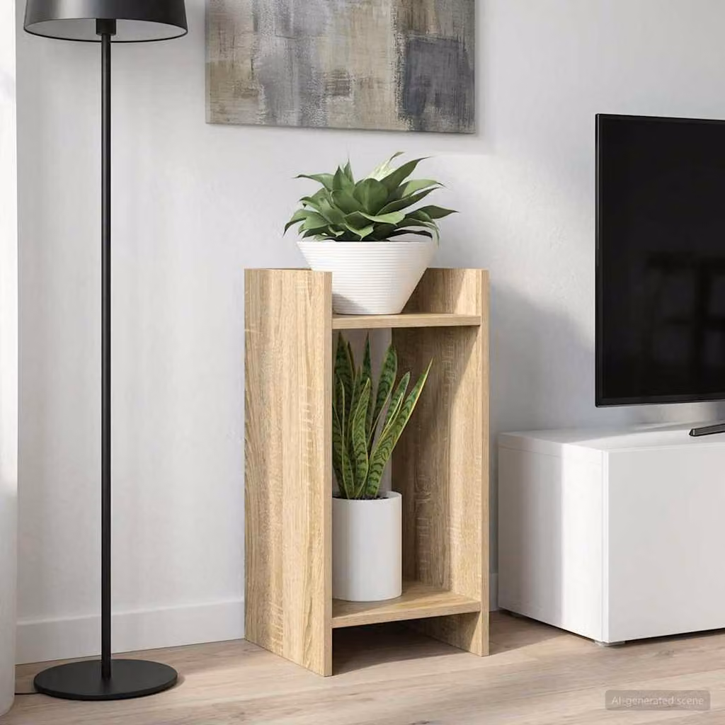 vidaXL Supporto per piante in legno Rovere Sonoma, marrone, L/P/H: 30 x 30 x 60 cm